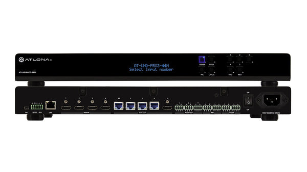 Atlona AT-UHD-PRO3-44M 4K/UHD Dual-Distance 4x4 HDMI to HDBaseT Matrix Switcher with PoE