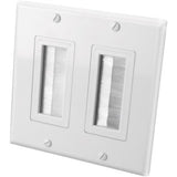 Vanco Decor Style Brush Bulk Cable Wall Plate (2 gang)