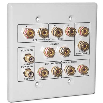 Choice Select Dual Gang 6.2 Home Theater Connection Wall Plate, white