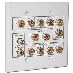 Choice Select Dual Gang 6.2 Home Theater Connection Wall Plate, white