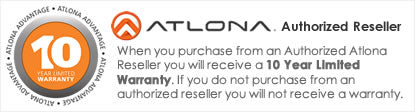 iElectronics is an Authorized Atlona Retailer - All products come with a 10 year manufacturer warranty