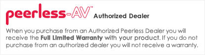 iElectronics is an Authorized Peerless-AV Dealer - All products come with a manufacturer warranty